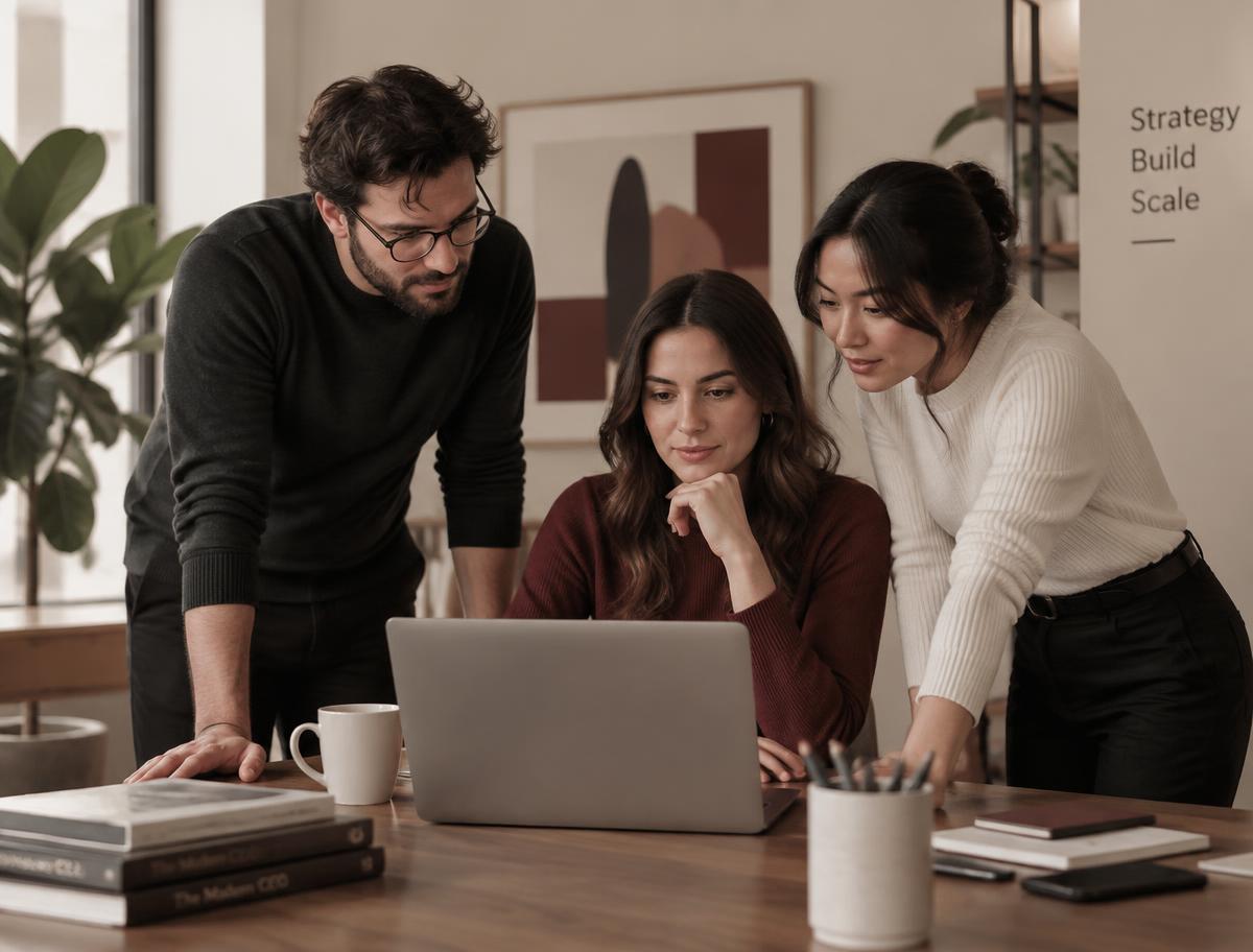 Equipe da Nerdware analisando um projeto de tecnologia